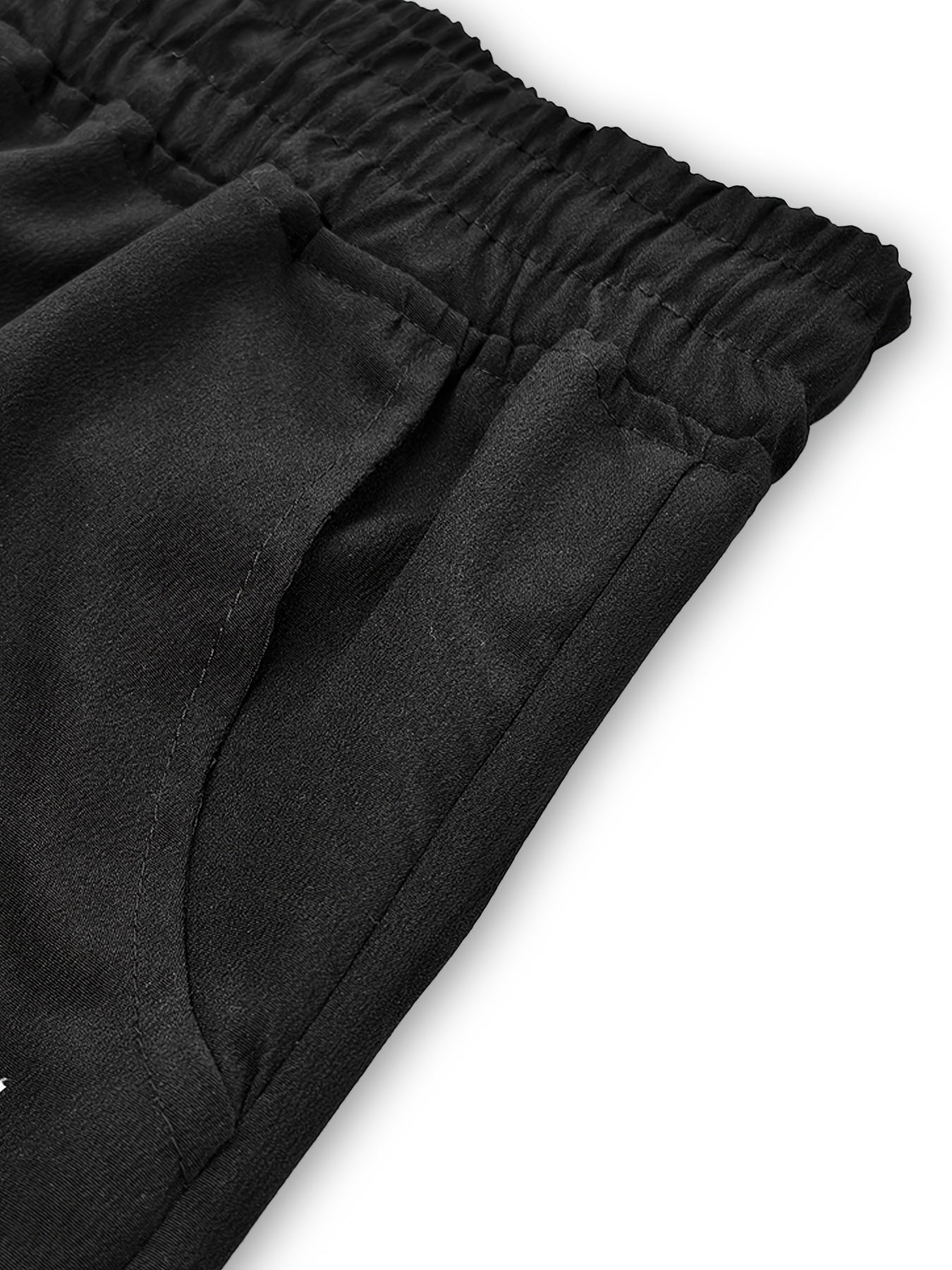 Men's 3pcs Casual Pants Lightweight Breathable Drawstring Waist Trousers for Beach, Vacation & Summer Daily Wear