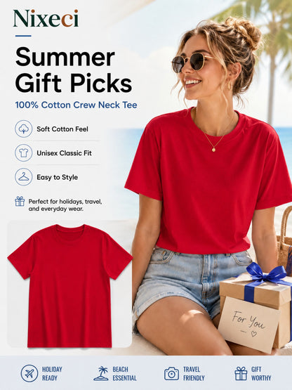 USA 250th Anniversary Independence Day American Flag Stars and Stripes Print Crew Neck T-Shirt, Summer Casual Vacation Women's Short Sleeve Top, Soft Stretch Fabric, Multiple Colors Available