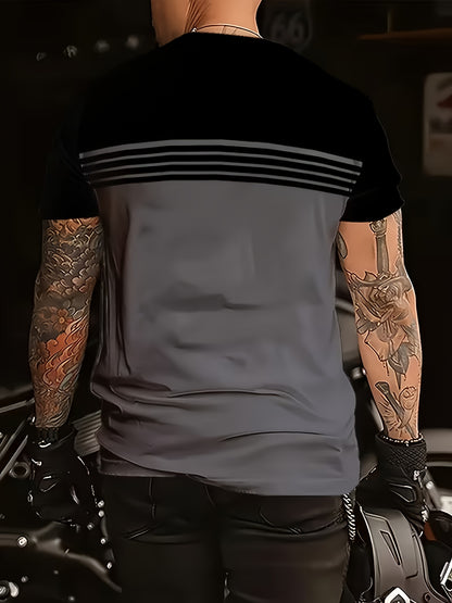 3pcs Men's Moisture Wicking Breathable Short Sleeve T Shirts Vertical Stripe - product view 9
