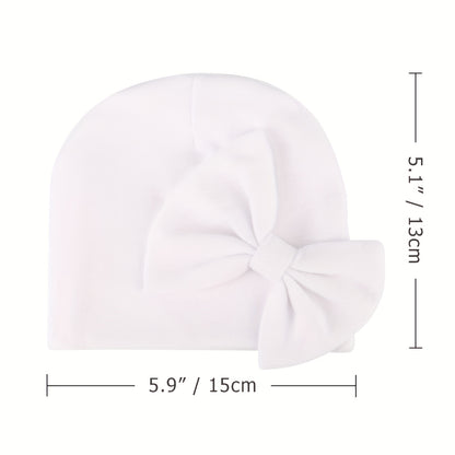 10pcs Newborn Baby Girl Hat And Mitten Set - Hospital Beanie with Bow And Cotton Gloves for Infants 0-6 Months