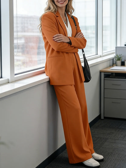 Women'S Suit Set | Soft Fabric Classic Relaxed Fit Tapered Silhouette | Casual Blazer Pants Two Piece Set Business Formal Style for Business Trip And Networking Event Occasions | Structured