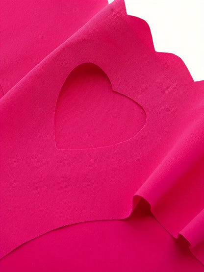 Set of 6, Ladies' Low-Rise Thongs Featuring a Heart Design, Seamless Construction, Alluring Style, with Wavy Edge Patterns And Cut-Out Heart Details