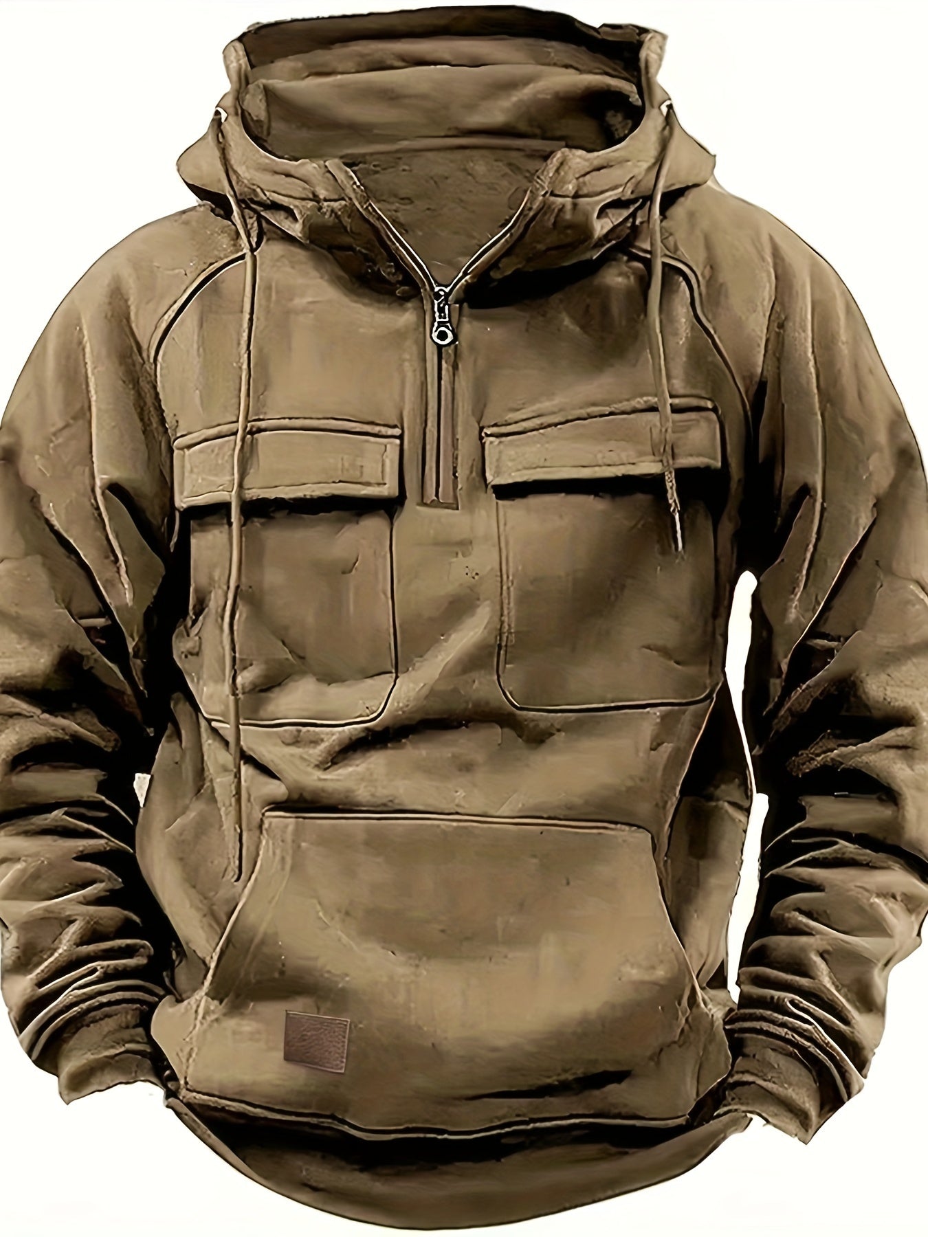 Men's Black Polyester Hoodie - product view 24
