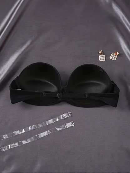 Strapless Invisible Bra, U-shaped Backless Push-up And Non-slip, Invisible And Non-slip When Wearing A Backless Dress Or Tube Top, A Must-have Underwear for Parties And Dates for Both Big And Small Breasts