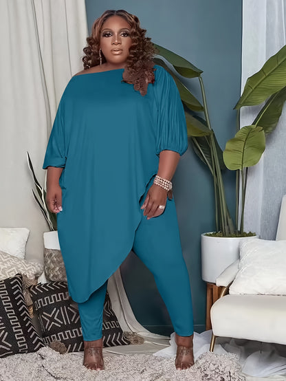 Plus Size, 1pc Plus Size Women's Clothing, Elastic, Soft And Comfortable, Skin-friendly And Breathable, Simple But Elegant, You Can Casually Match with Flats Or High Heels, Suitable for Leisure, Shopping, S,, And So On