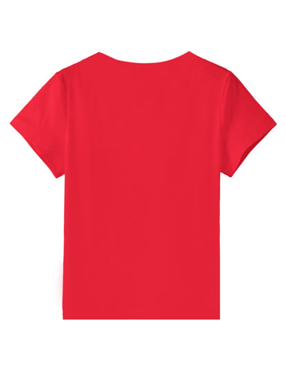 Women'S Elegant Vneck Short-Sleeved T-Shirt | Featuring Flag Print, Soft Stretchy Fabric, Machine Washable, Ideal For Spring/Summer Casual Wear