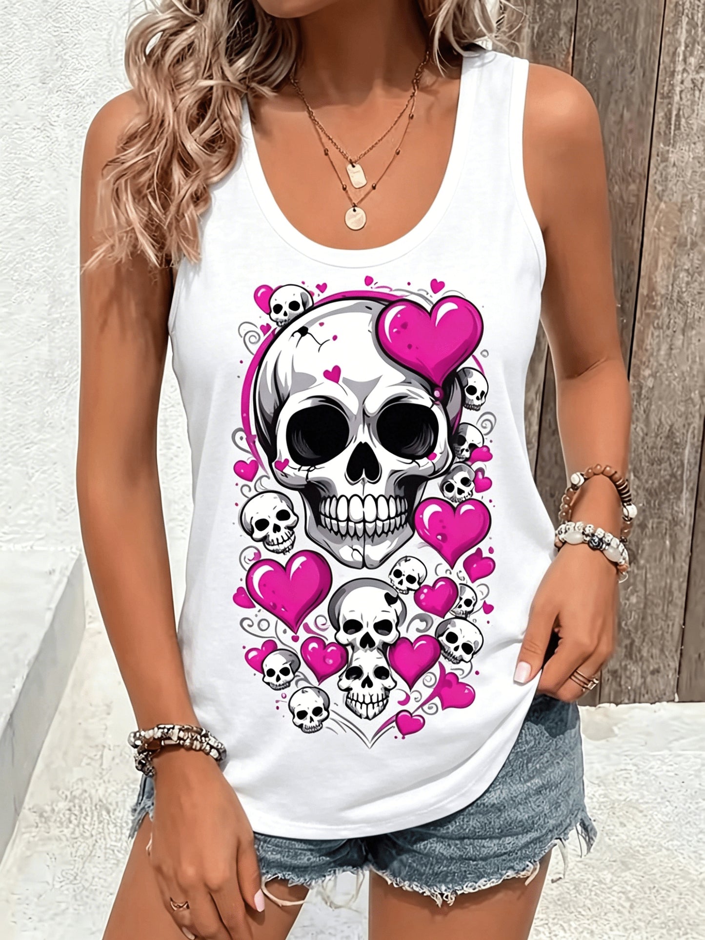 [Valentine's Day Gift] Casual Pose Print Tshirt, Perfect for Home, Going Out, Or Gift Giving, Ideal Choice for Valentine's Day And More