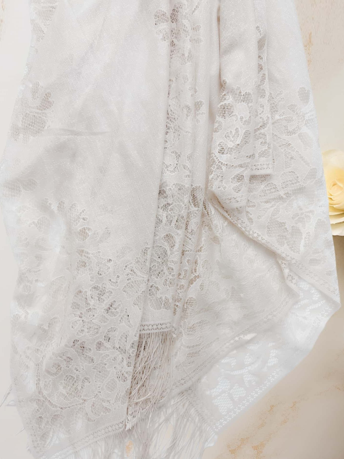 Woman's Plus Size Boho Cover Up, Lace Kimono, Women's Plus Floral Lace Batwing Sleeve Cover-Up, Open Front Tassel Trim Kimono, Lightweight Beach Cover Up