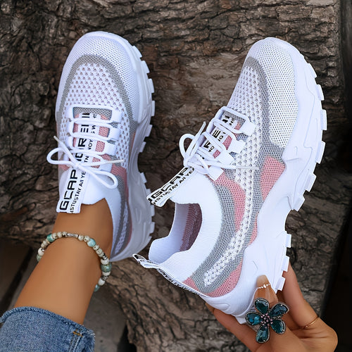 Sneakers, 2026 New Women's Shoes, Women's Casual Low-top Sports Shoes, Thick-soled Breathable Tennis Shoes, Sports Shoes Suitable for Gym And Casual Wear (PVC Soles), Women's Shoes, Women's Road Running Shoes, Outdoor Shoes