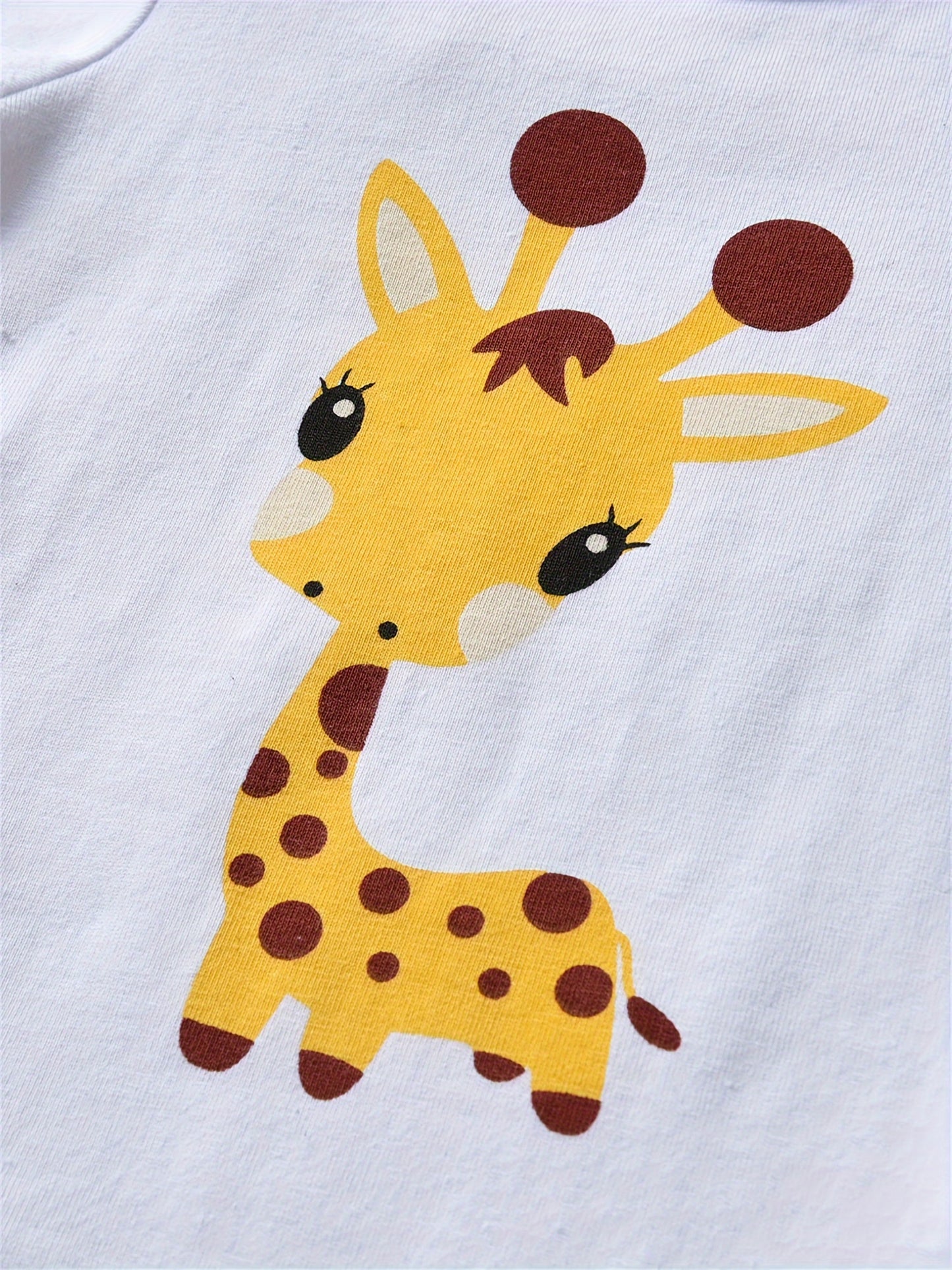 Kukitty Newborn Baby Girl Clothes Long Sleeve Giraffe Print Tops Dot Pants with Hat Infant Outfits Set, for Outdoor