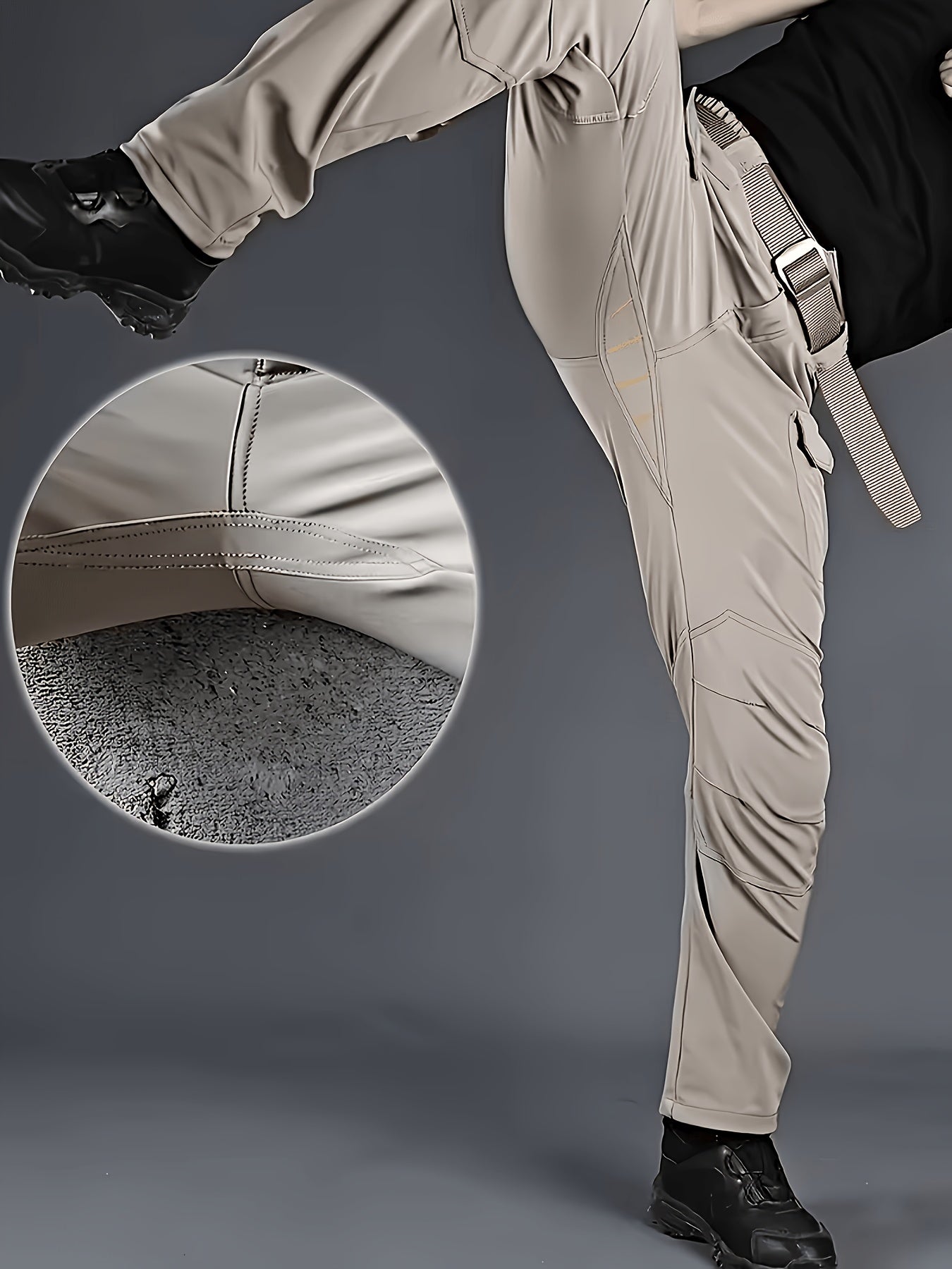 2-PCS Men'S Multi-Pocket Tactical Work Pants: Breathable, Durable, And Slim-Fit Outdoor Hiking Pants For Spring (Includes Free Waist Belt)