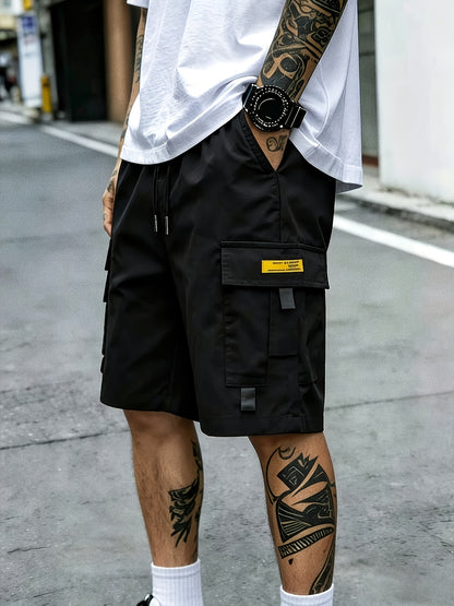 3pcs Men's Cargo Shorts with Multi-Pocket & Drawstring Waist - Lightweight Loose-Fit Shorts Suitable for Outdoor,, Streetwear, Casual Wear - Summer Shorts with Utility Belt for Daily Use and Gift Choice