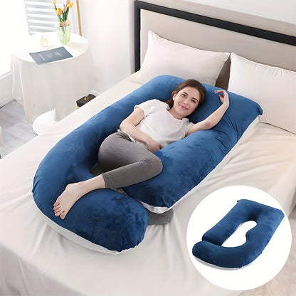 62-inch J-shaped Full-body Pillow, Maternity Pillow, With Removable Pillowcase. Large-size Design Provides Full-body Support From Back To Legs, Making Pregnancy Sleep More Comfortable. Halloween Gift, Christmas Gift.