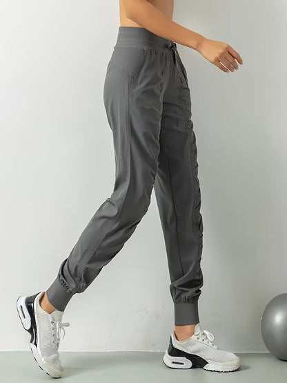 3pcs Women's Quick-Dry Training Tracksuit Pants - Slim Pleated Athletic Joggers with Drawstring Waist & Side Pocket, Gym Workout Pants Suitable for Running,, Gym - Spring Summer Fall Solid Color (Machine Washable)