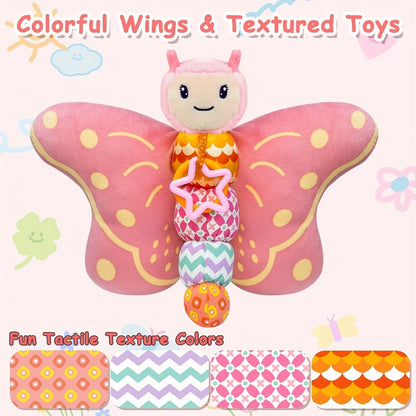 Butterfly Baby Sensory Toy with Rattle – Crinkle Plush Soother