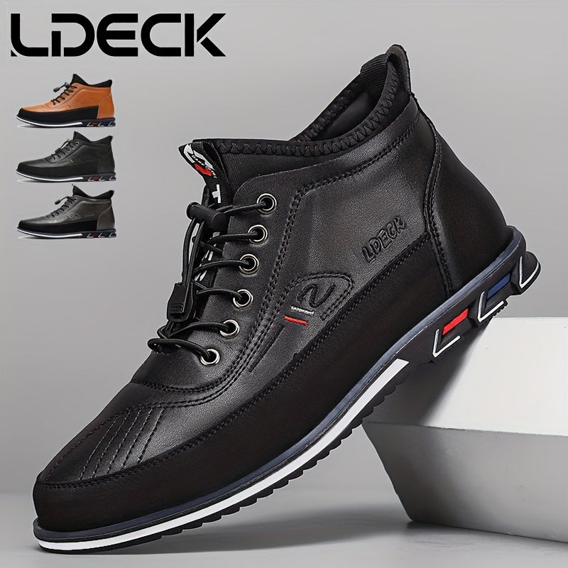 Large Men's New High Top Business Formal High Top Casual Office Professional Suit Set with Lace Up Trendy Men's Shoes
