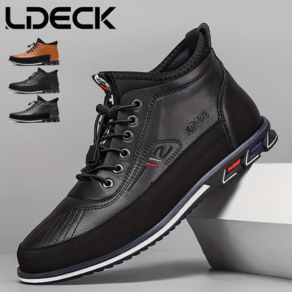 Large Men's New High Top Business Formal High Top Casual Office Professional Suit Set with Lace Up Trendy Men's Shoes