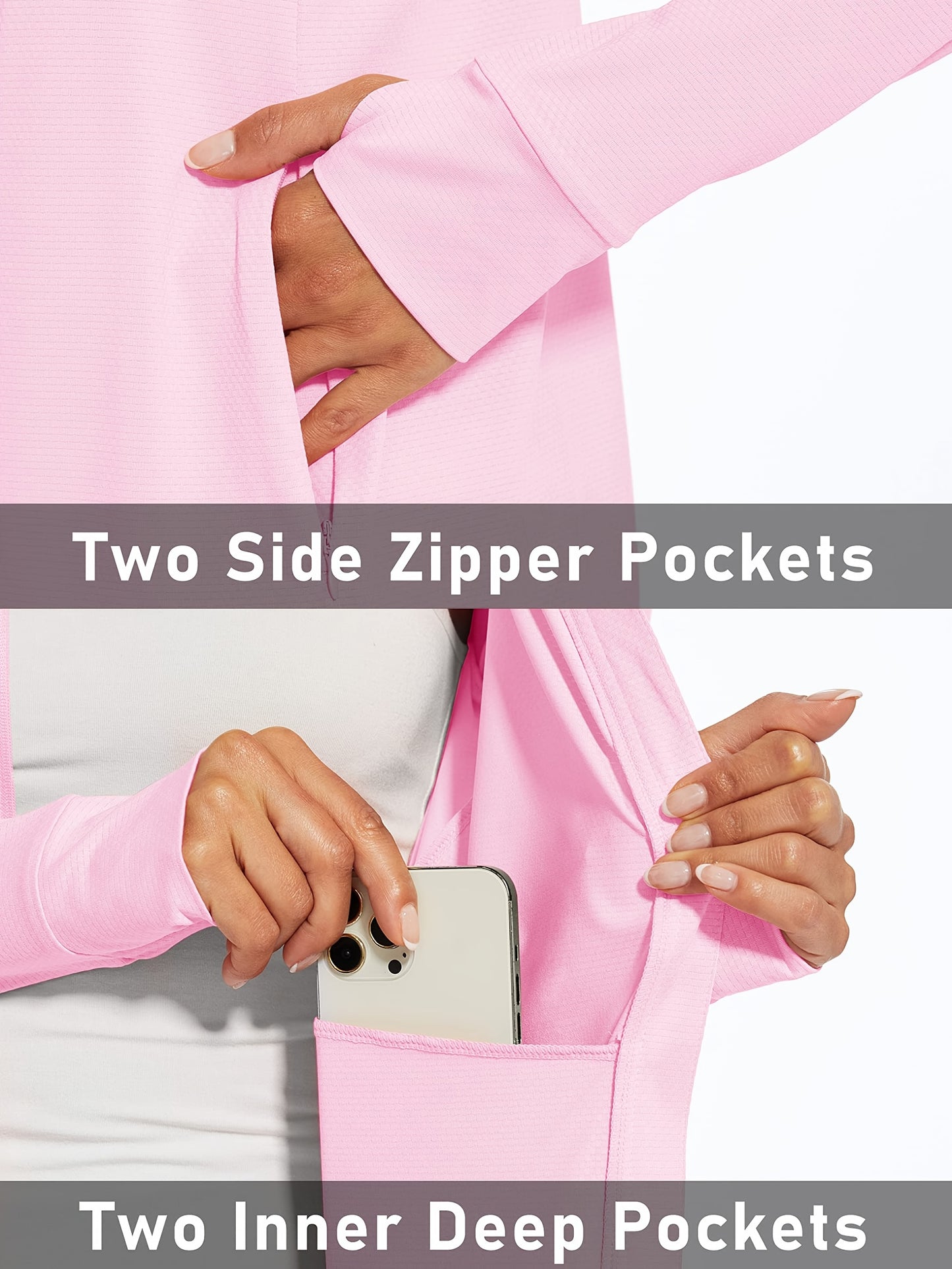 Women's Pink Lace Zip-Up Long-Sleeve Jacket - product view 15
