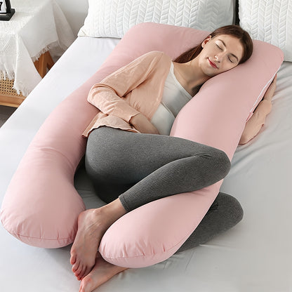43-Inch Cooling J-Shaped Pregnancy Pillow - Washable Cooling Velvet Cover