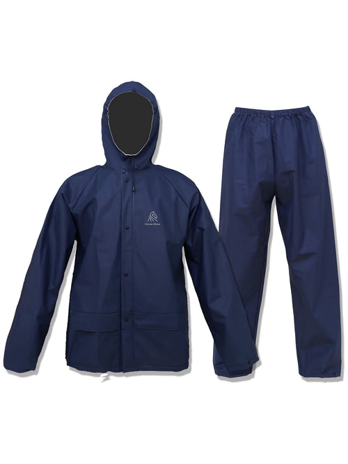 Ultra-Lite Rain Coat with Pants for Men Women Waterproof Rain Suit for All Sports, Reusable, Portable, Waterproof, Breathable, Dependable Wet Weather Protection, for Cycling, Fishing, Running, Hiking, Camping(Navy), Father's Day Gift