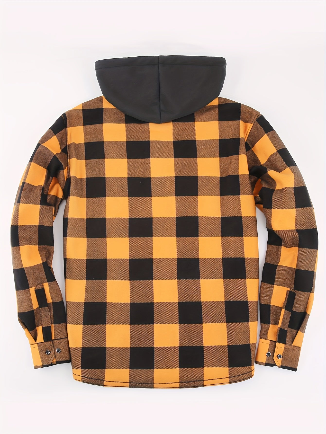 New Men'S Plaid Hooded Long-Sleeved Shirt Outdoor Casual Shirt Jacket | Flannel with Pocket Double Bag Double | Inner Lining Is Thickened | Thermal Shirt