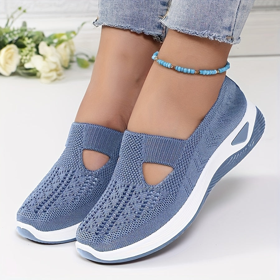 2026 New Women'S Breathable Knitted Sneakers, Fashionable And Trendy Cross-Border Lace-Up Casual Shoes, Women'S Shoes On, Women'S Products in Local Warehouses