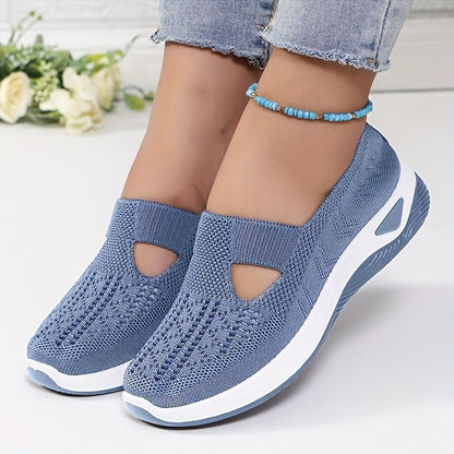 2026 New Women'S Breathable Knitted Sneakers, Fashionable And Trendy Cross-Border Lace-Up Casual Shoes, Women'S Shoes On, Women'S Products in Local Warehouses