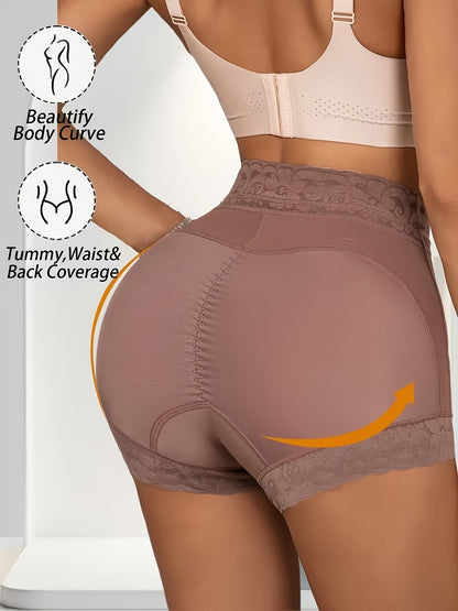 1pc High-waisted Shaping Thong With Seamless Construction, Machine Washable, Non-rolling And Non-slip Cuffs