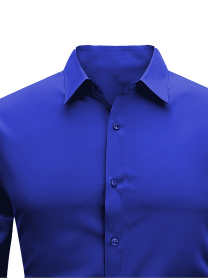 2pcs Set Of Men'S Plus-size Long-sleeve Shirts, 2XL To 6XL Size Shirts For Chubby Men, Versatile Plus-size Shirts For Daily Commuting, Summer Cool Shirts, Easy-care Wrinkle-resistant Plus-size Business Shirts, Gifts For Family