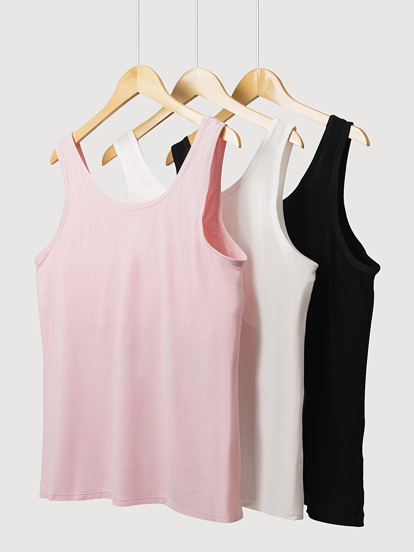 Plus Size - Plus Size - Women'S 3pcs Modal Set with Built-In Bra Camisole, One-Piece Style, Plus Size, Peek-Proof