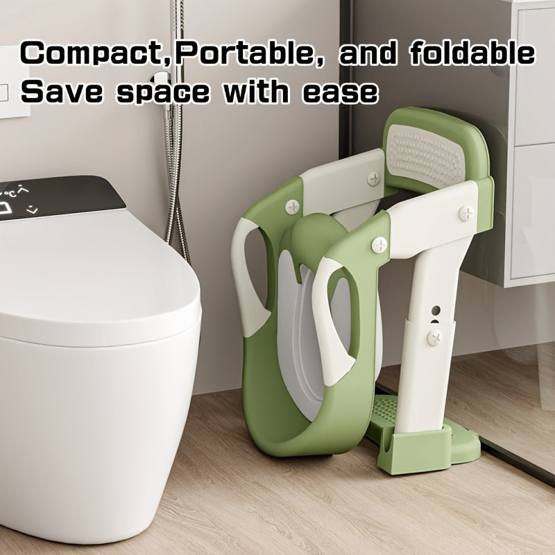 Potty Training Seat With Step Stool Ladder, Potty Training Toilet For Boys Girls Kids, Potty Chair Adjustable Potty Seat For Toilet With Anti-Slip Wide Steps Splash Guard Safety Handles
