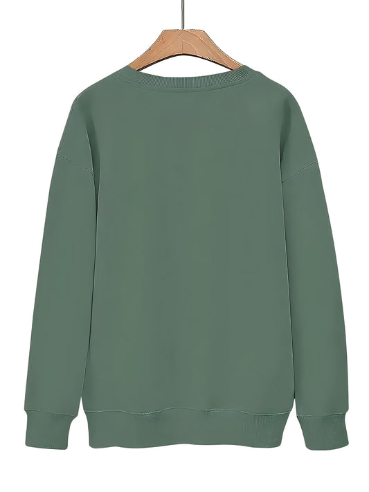 Halloween-Printed Crewneck Sweater-Casual Daily-Loose and Comfortable-Women's Wear in Autumn and Winter