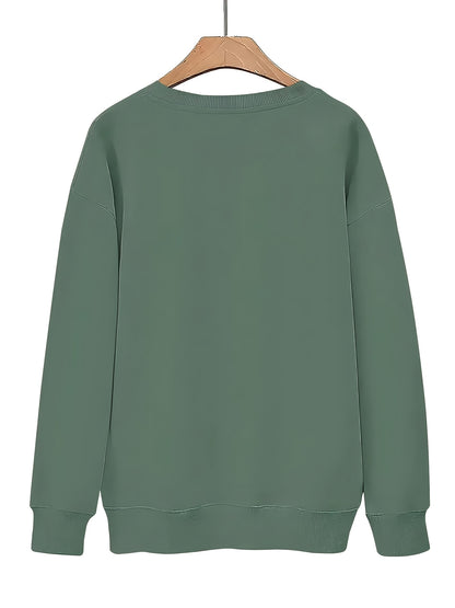 Halloween-Printed Crewneck Sweater-Casual Daily-Loose and Comfortable-Women's Wear in Autumn and Winter