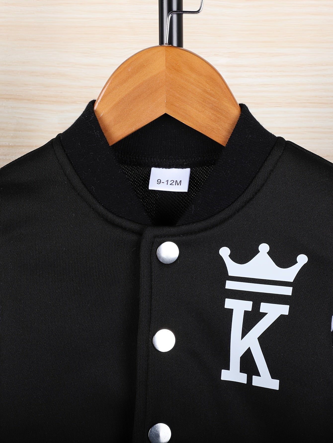 Toddler Boy's 2pcs Set, Crown Letter K Design Houndstooth Long Sleeve Jacket & Letter K Pants, Casual Comfy Set for Outdoor Activities And Daily Wear for Fall/Winter, Perfect for Outdoor