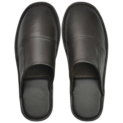 Spring Autumn Summer Leather Slippers Homes in Indoor Slipper Spring Autumn Summer Men Women Elderly Non-Slip Casual Single Slides Shoes