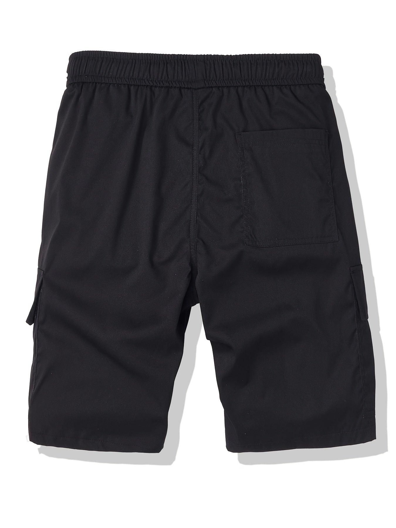Men's Black + Gray + Brick Red Polyester Cargo Shorts - product view 18