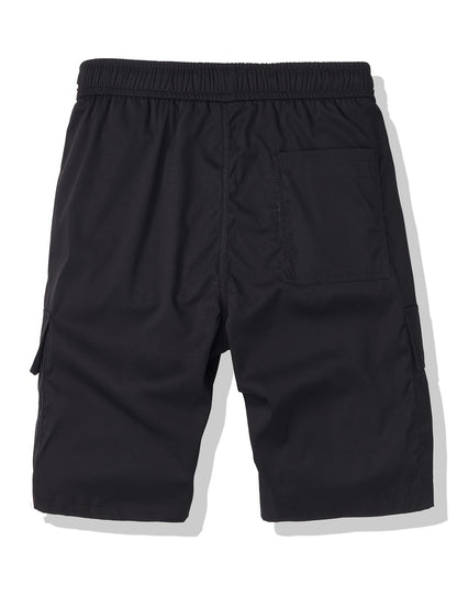 Men's Black + Gray + Brick Red Polyester Cargo Shorts - product view 18