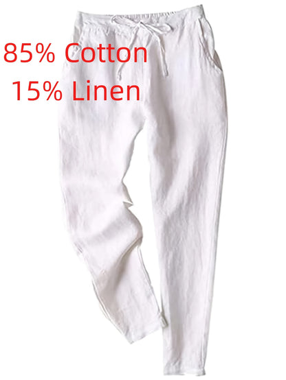 Women'S Summer Casual High-Waisted Drawstring Beach Pants