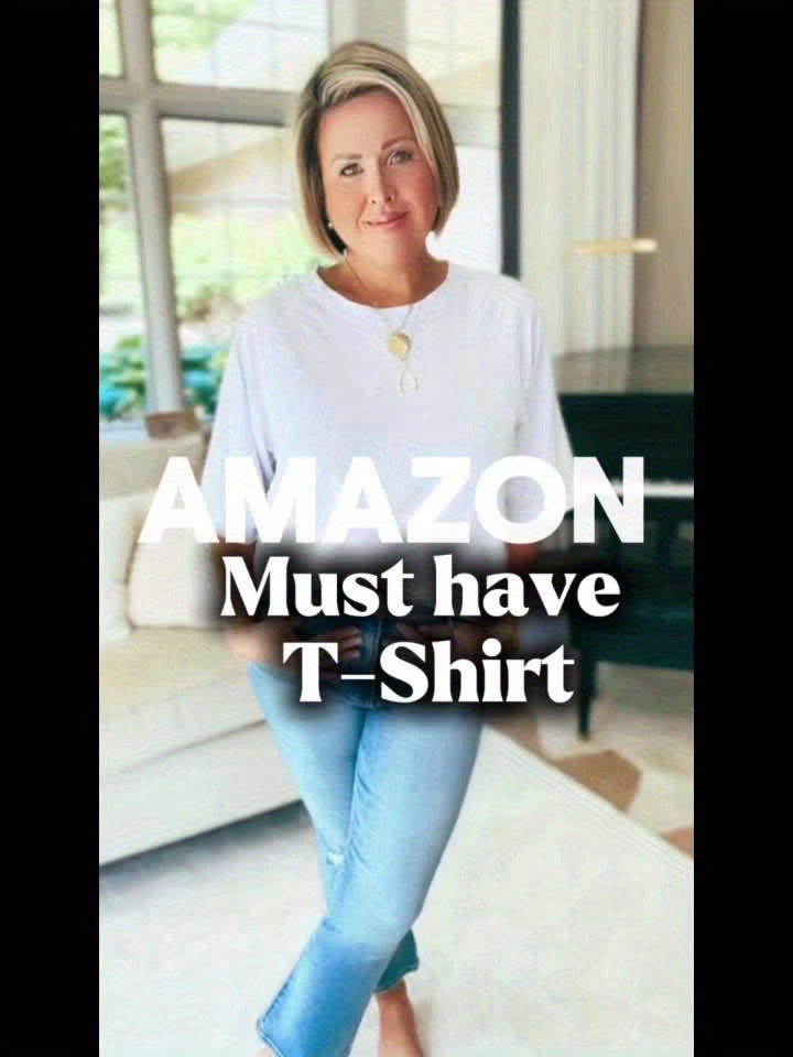 Women's Summer Casual Crewneck Batwing Half Sleeve T-Shirts Solid Color Loose Fit Cute Basic Flowy Tops Tees Blouses