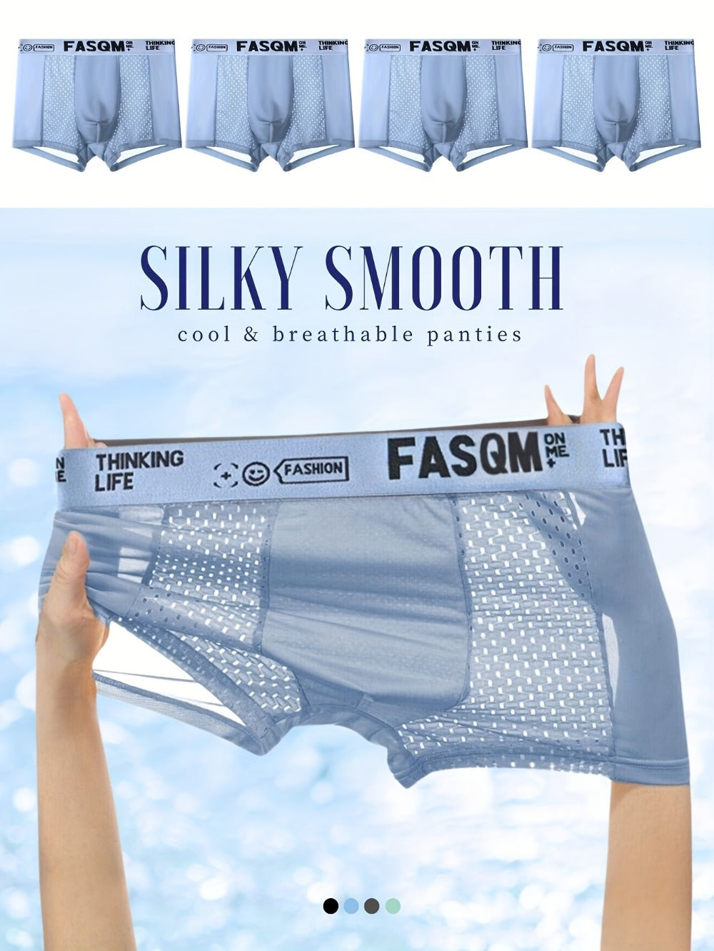 4-Pack Men's Boxer Briefs - Breathable Stretch Mesh