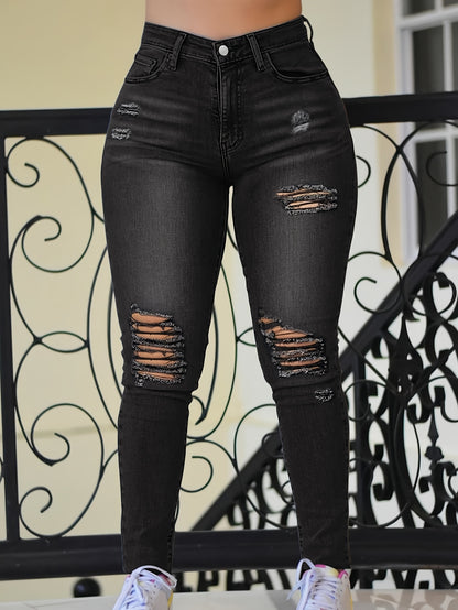 [Sexy Butt-Lifting Jeans] Sexy Butt-Lifting Ladies Body Shaping Jeans | Stretchy Distressed Comfortable Compression Skinny Magic Pants