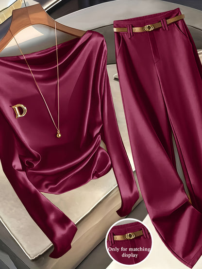 Women'S Elegant Casual Formal Solid Color Long Sleeve Pants Suit