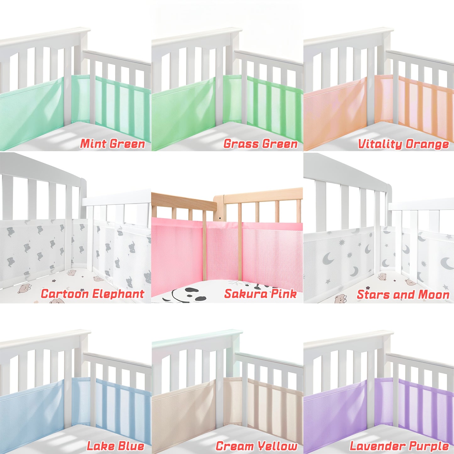 Breathable Crib Mesh Liner, 3Mm Breathable Mesh, Safe And Compliant Crib Single Layer Breathable Mesh Liner, Protects Baby Legs And Arms, Fits 4 Or 3 Sides Full-Size Crib, Better Fixed Support.White/Grey