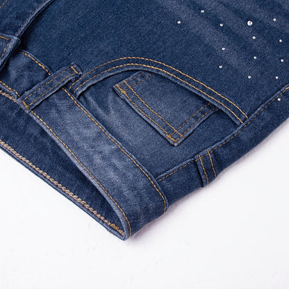 Women's Medium Blue Denim Denim Shorts - product view 7
