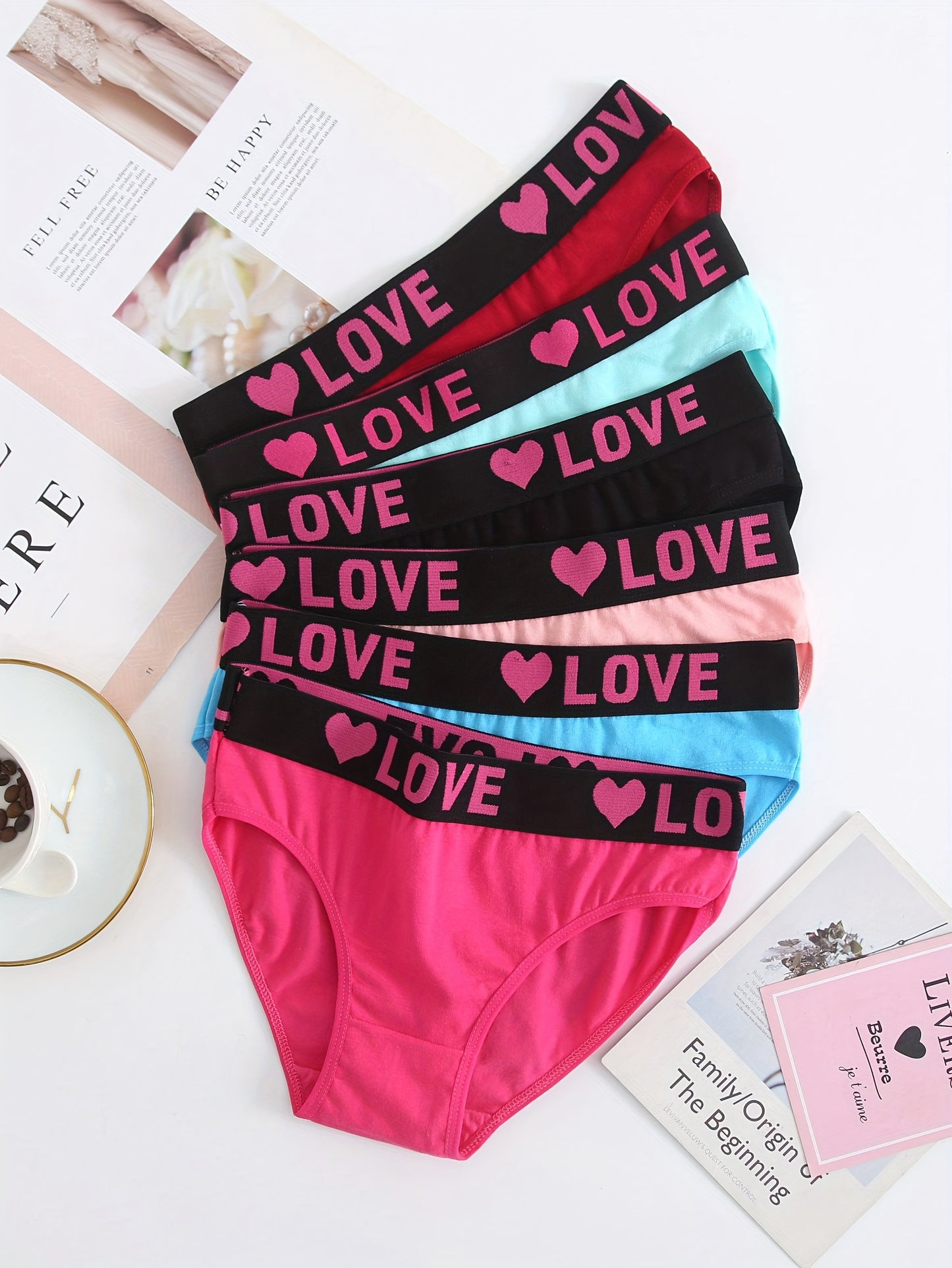 12PCS Seamless Monogrammed Women's Panties, Sexy, Comfortable, Breathable And Stretchy Underwear Panties