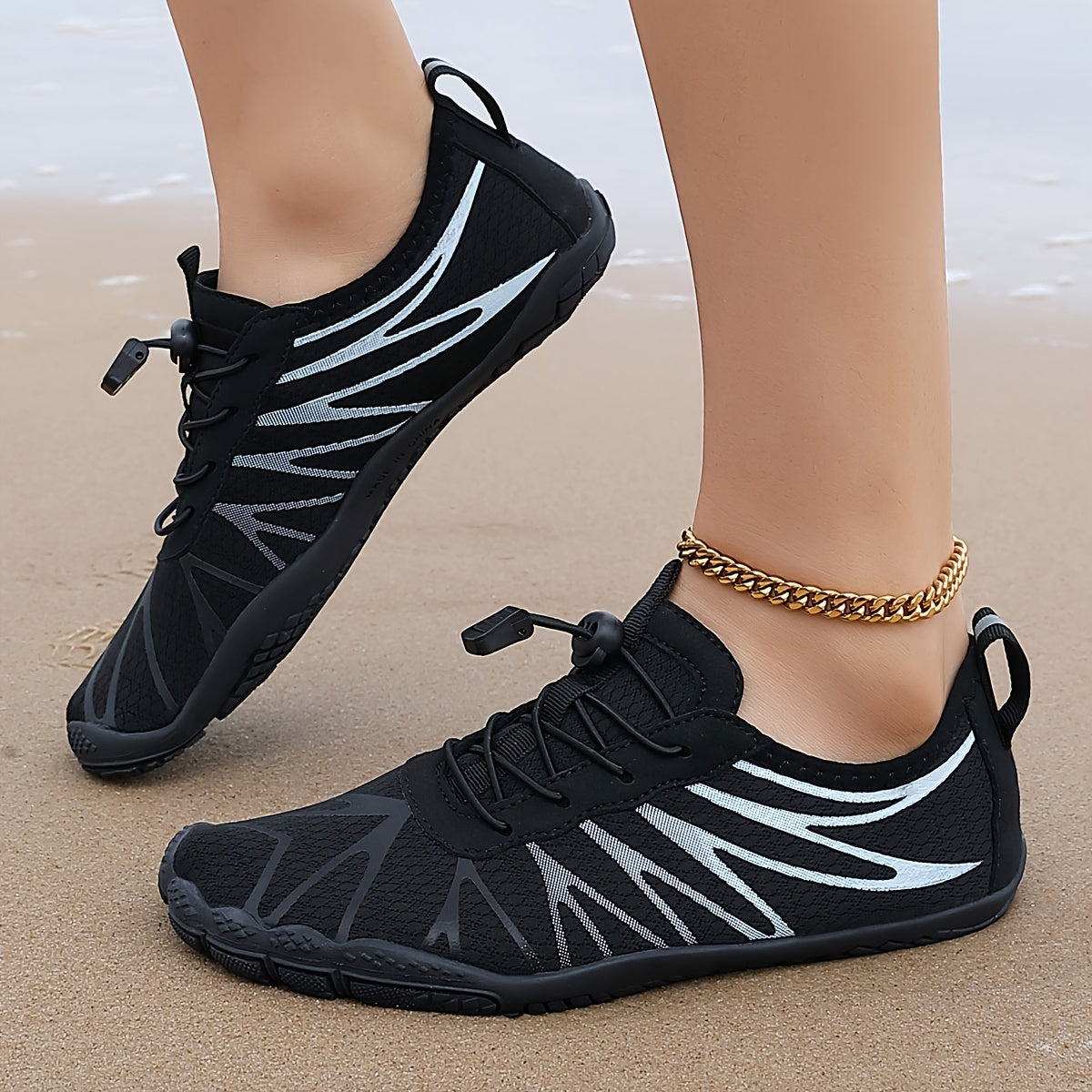 HDOXSE Women Quick-Drying Water Shoes | Aqua, Barefoot, Slip-On Soft Beach Shoes, Breathable Lightweight, Comfortable, Suitable for Pool, Beach, Surfing, Walking, Yoga, Swimming, All-Season, Fabric Upper and Insole, Rubber Sole