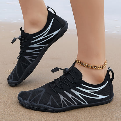 HDOXSE Women Quick-Drying Water Shoes | Aqua, Barefoot, Slip-On Soft Beach Shoes, Breathable Lightweight, Comfortable, Suitable for Pool, Beach, Surfing, Walking, Yoga, Swimming, All-Season, Fabric Upper and Insole, Rubber Sole