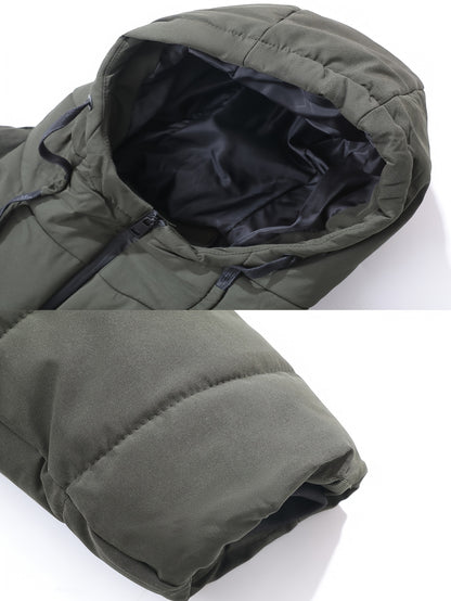 A Smart Heated Jacket Designed for Casual Warmth, Featuring 11 Heating Zones, Dual Controls, Three Heat Settings, a Hood with Drawstrings, Suitable for Autumn And Winter, Thickened for Business Wear, Perfect for Outings Or Home Use for Men.