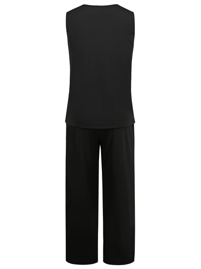 ZAFUL Women's Casual Business Long Sleeve Cardigan, V-Neck Vest Top, Straight Leg Trousers, Fashion Commuter Three-Piece Suit