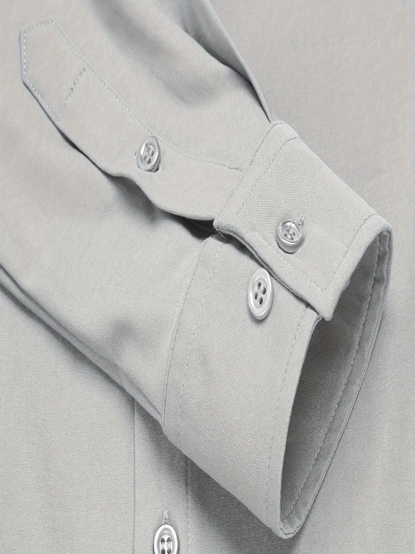 URRU Men's Muscle Fit Slim Stretch Dress Shirt - 4-Way Stretch Fabric (65% Rayon/25% Nylon/10% Spandex), Square Collar, Long Sleeve Button- Casual Shirt for All-Season Wear, Machine Washable Solid Color, Versatile Menswear, Classic Collar Design